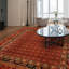Hand-Knotted High-Quality Red Square Area Rug