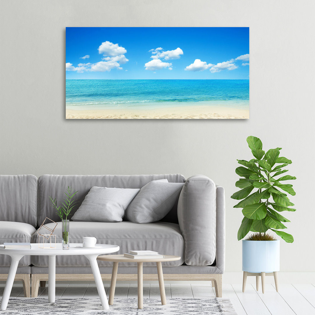 Leinwanddruck - Wandkunst - Drucke auf Leinwand - 100X50 Bildmotiv: Paradies Strand