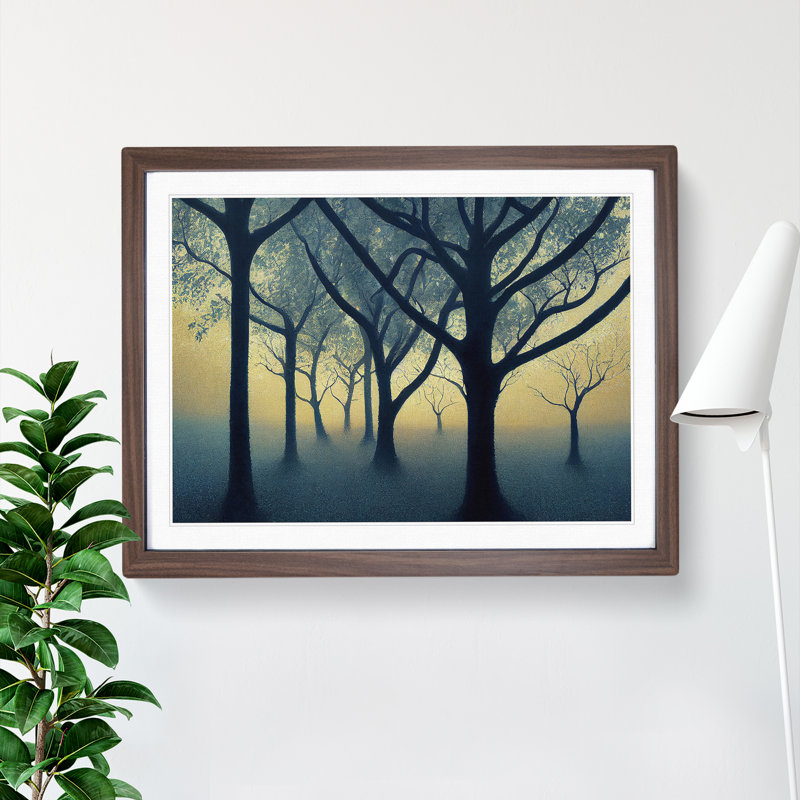 Harmonious Tree Forest - Single Picture Frame Print, 46cm H x 64cm W x 2cm D, Walnut