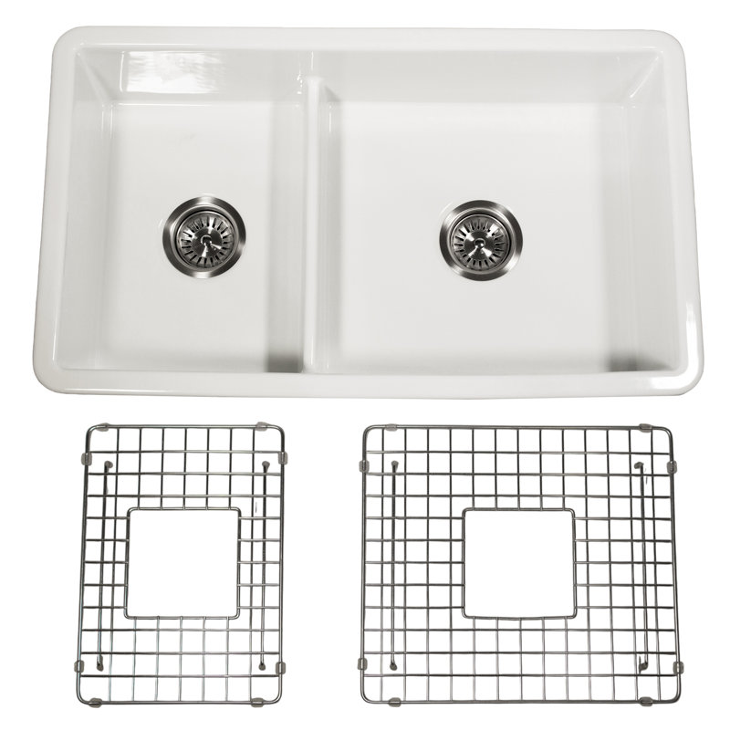 Cape Nantucket Sinks 60/40 Dualmount Fireclay Sink Wellfleet-31OSW