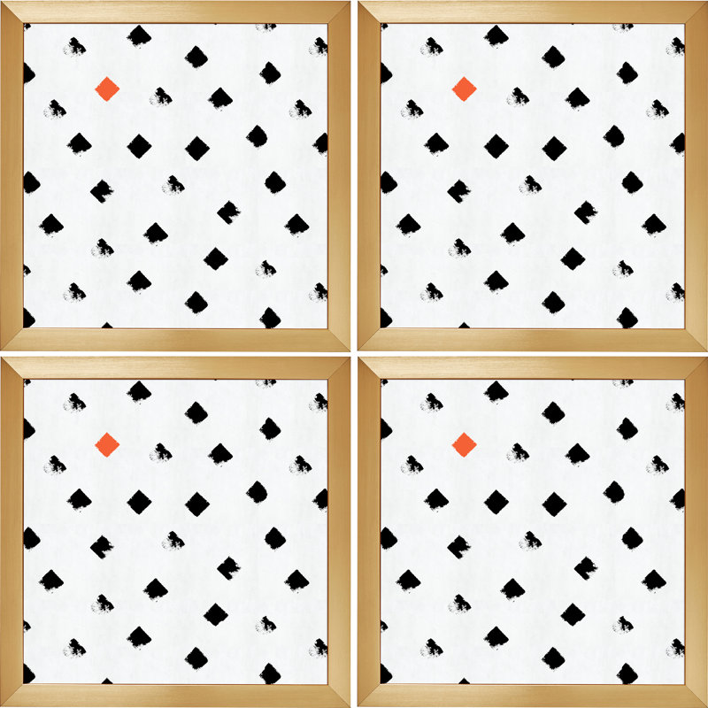 Ensemble de cadres muraux 4 pièces Spearman, Or, 20 po x 20 po