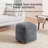 Marta 20" Storm Gray Upholstered Pouf Ottoman-117292719