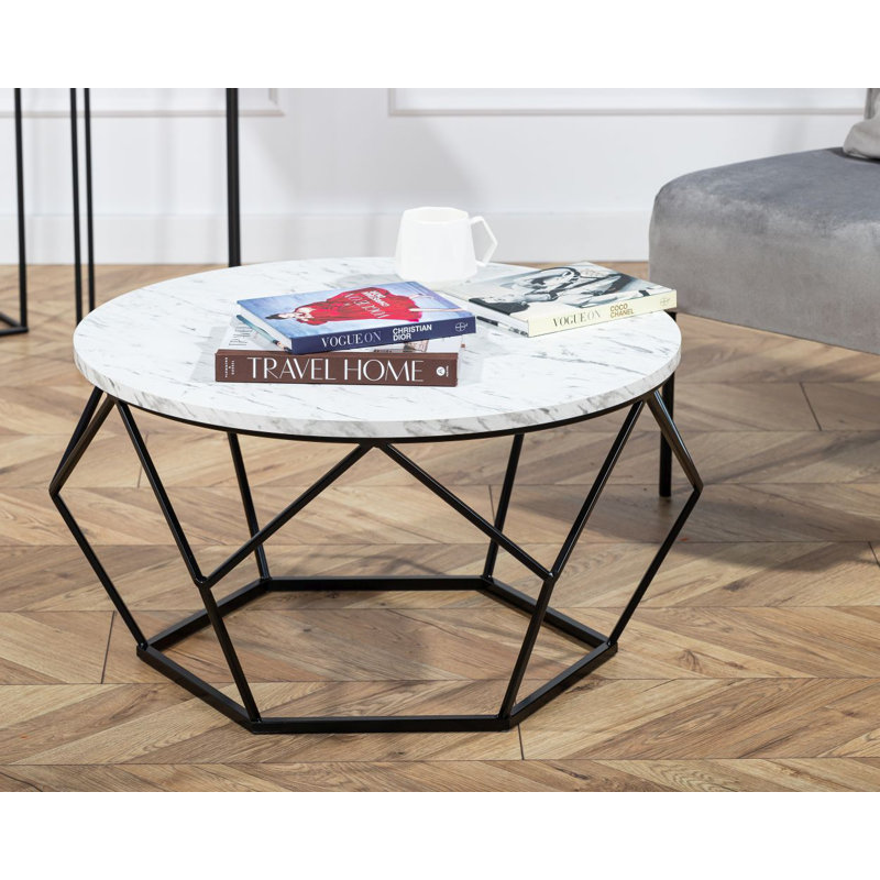 Alekos Abstract Coffee Table, White