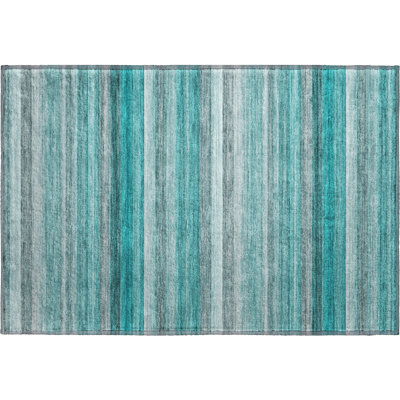 Tapis bleu sarcelle lavable à la machine Cerrito AMF535 Cerrito