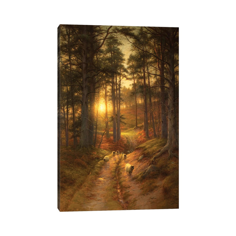 The Sun Fast Sinks In The West by Joseph Farquharson - Wrapped Canvas Print, 20.32 cm H x 30.48 cm W