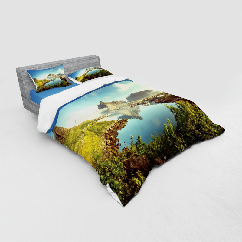 Ensemble de housse de couette en microfibre Ambesonne, Housse de couette grand + 3 pièces supplémentair