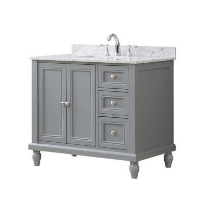 36'' Single Bathroom Vanity with Marble Top