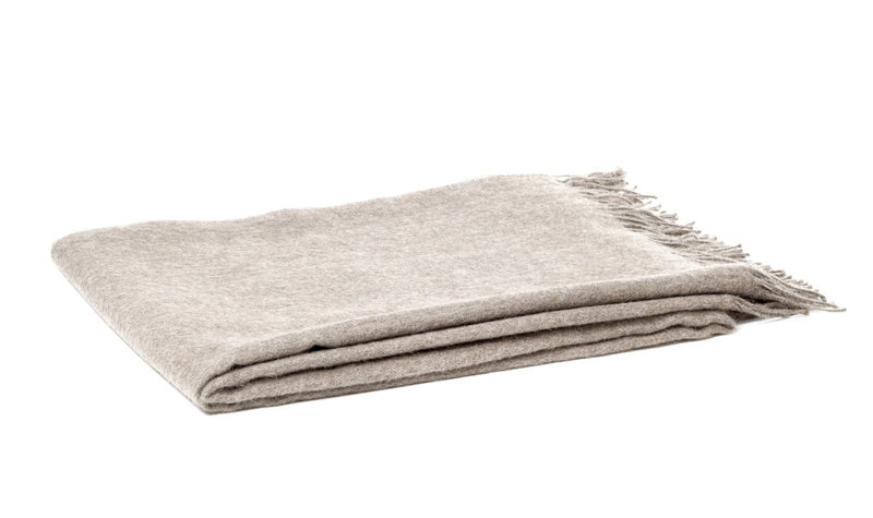 Madison Woven Baby Alpaca Throw Blanket, Light Camel