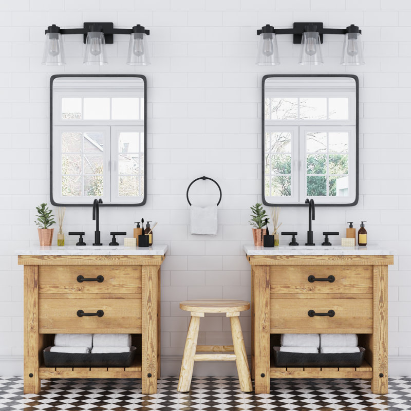 Éclairage pour meuble-lavabo Fairendale, Noir mat, Clair