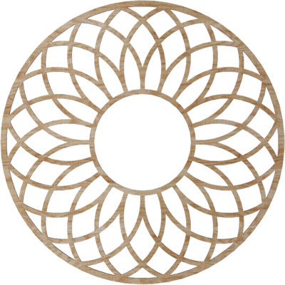 28"OD x 9 5/8"ID x 1/4"T Cannes Wood Fretwork Pierced Ceiling Medallion, Cherry