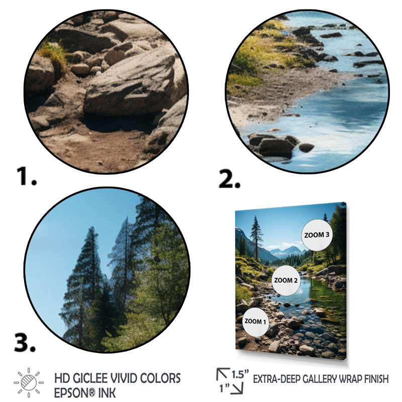 Behja Canada, paysage d'émeraude sauvage sur toile, Cadre flottant doré, H 40 po x l 30 po x P 1,5 po