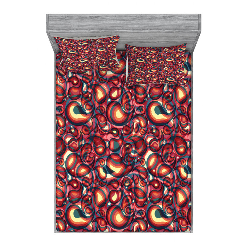Microfiber Paisley Sheet Set, Queen Sheet Set + Fitted Sheet + 2 Pillowcases
