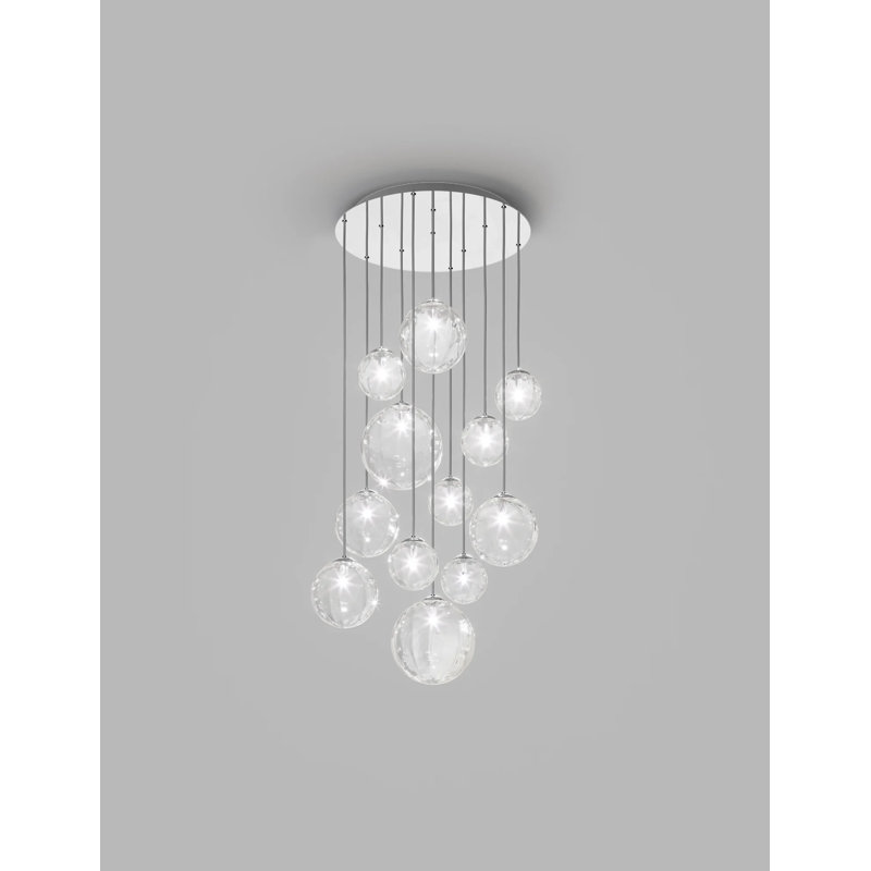 Puppet 12 - Light Pendant, Crystal Transparent, Glossy Chrome