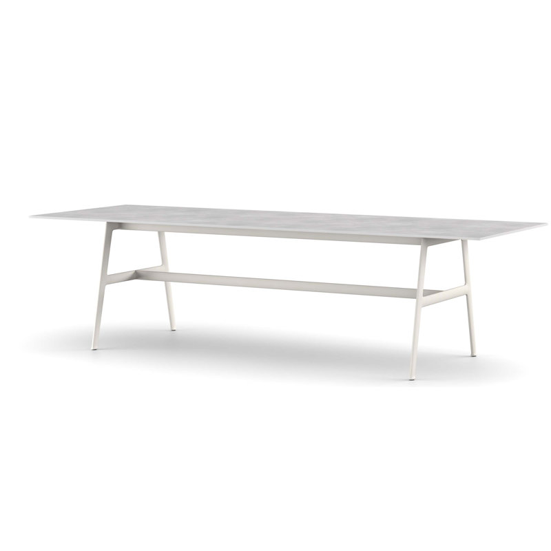 Seax Outdoor Dining Table, Talc, 39.25" W x 86.5" L