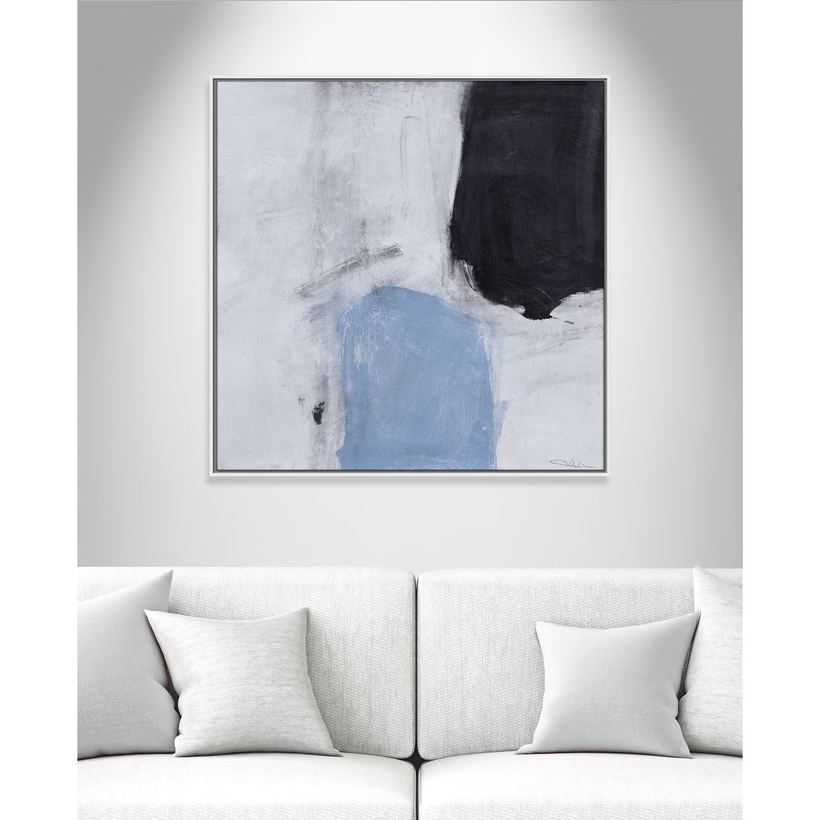 Casa Fine Arts "From Powder Blue to Onyx" Print, 37.5" H x 37.5" W, White