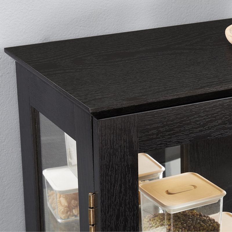 Vitrine lumineuse en verre éclairé, beaux pieds de table, tiroir, trois tablettes, armoire à tablettes fixes et réglables, décoration intérieure, portes, dossier en miroir, éclairage intégré