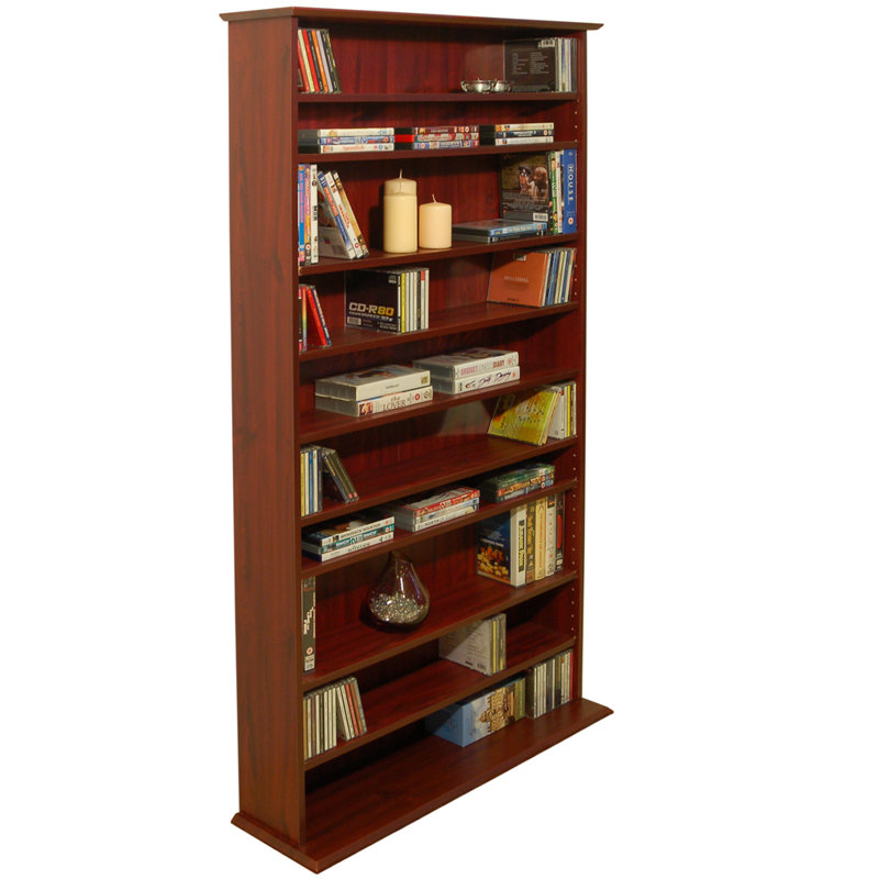 160.5cm H Media Shelves, Mahogany