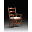 Upholstered Ladder Back Arm Chair in Brown