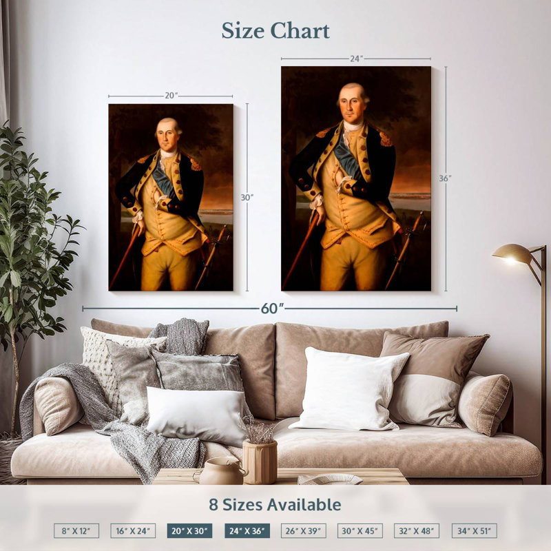 Lelar General George Washington, 30" H x 20" W