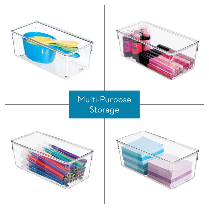 Bacs de rangement en plastique pour rangement de cuisine, de salle de bain et de bureau