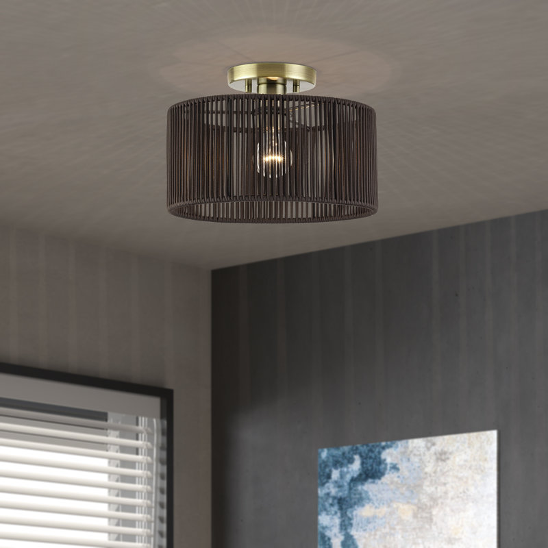 Acordia laiton antique moyen semi-encastré, Laiton antique, Brun, H 8,25 po x l 12 po x P 12 po