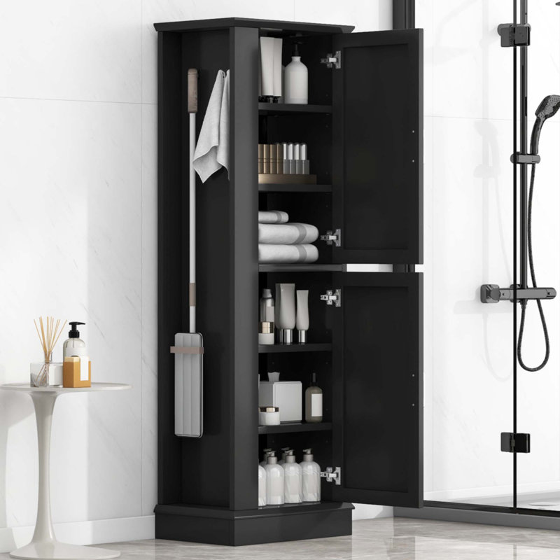 Grande armoire de rangement pour salle de bain, Noir
