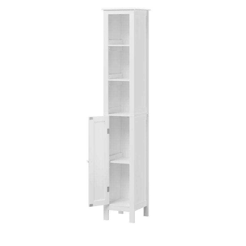 Armoire de rangement pour salle de bain de 66,92 po de hauteur avec tablettes réglables, armoire autoportante mince à 1 porte avec anti-basculement, compartiments ouverts, pour la maison, les petits espaces, la salle de bain, la cuisine, le salon
