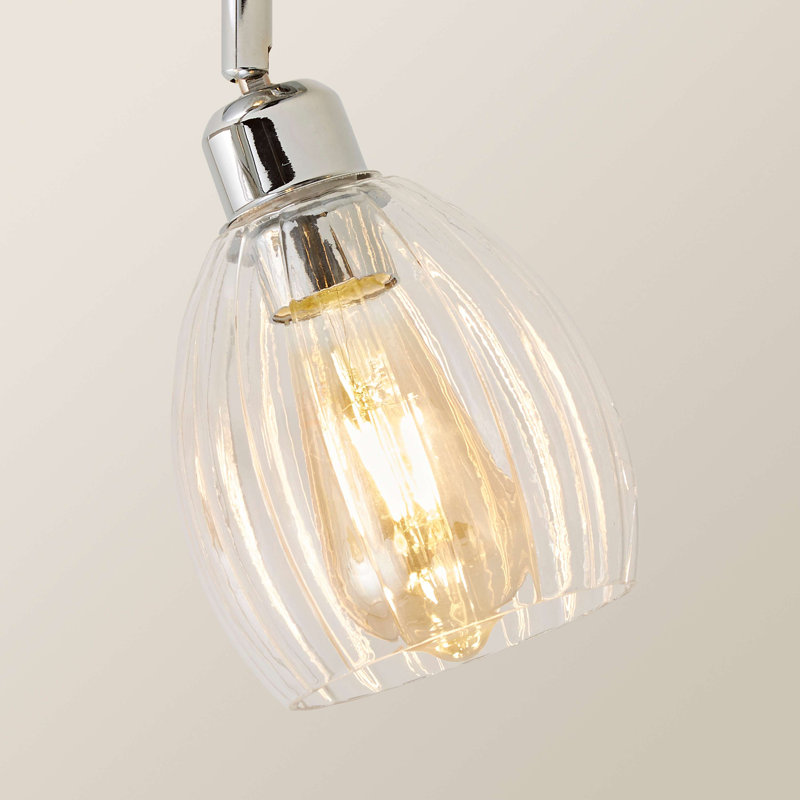 Alaynah Glass Semi Flush Mount, Chrome