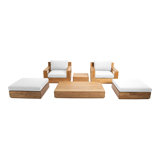 7 pc Pacific Teak Deep Seating Set with 72" Coffee Table