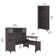 Magomed 72W 3 Position Sit to Stand L Shaped Desk with Hutch and Bookcase