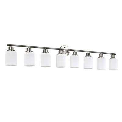 Modern Bathroom Vanity Lighting With 8 Frosted Glass Bulb Shades