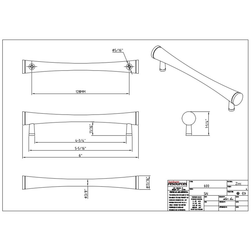 Sedona Brushed Nickel 6" Traditional Bar Pull