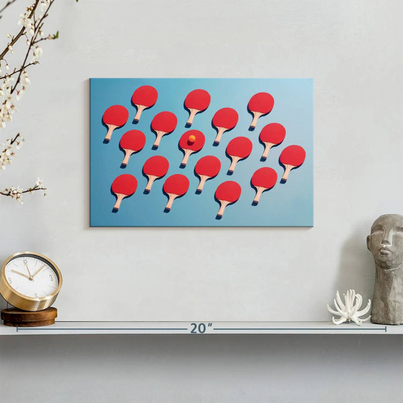 Sireci Ping Pong Paddles And Ball, 8" H x 12" W