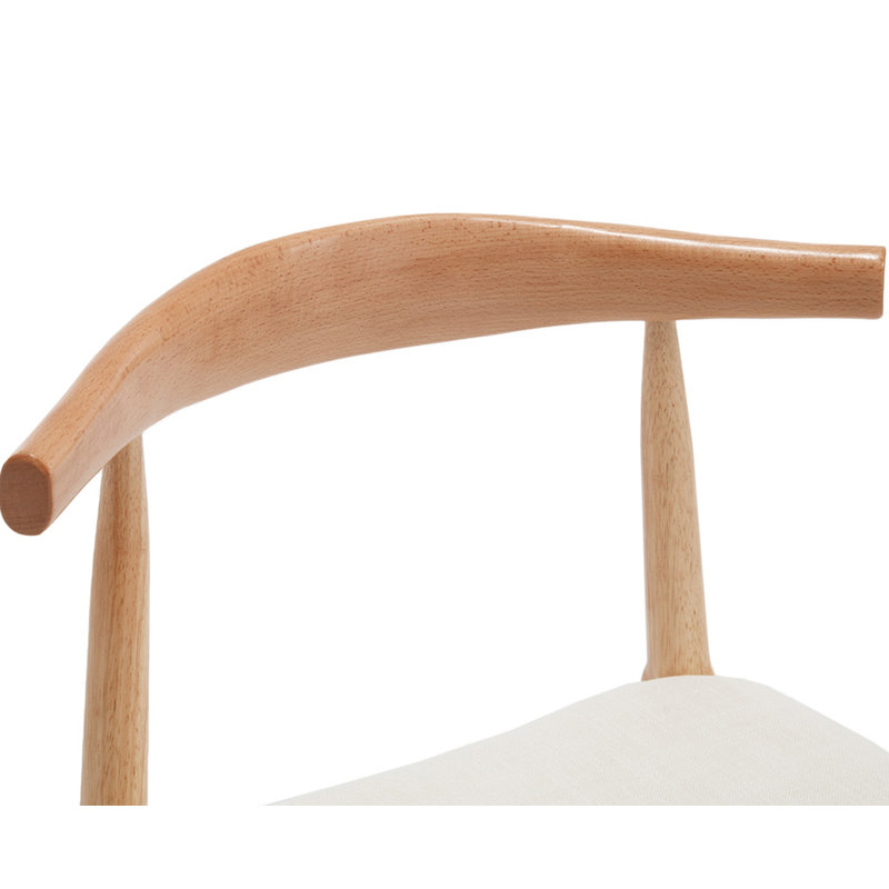 Modern Upholstered Dining Chairs With Backrest, With Solid Wood Frame, For Dining Room/Living Room, Natural Wood