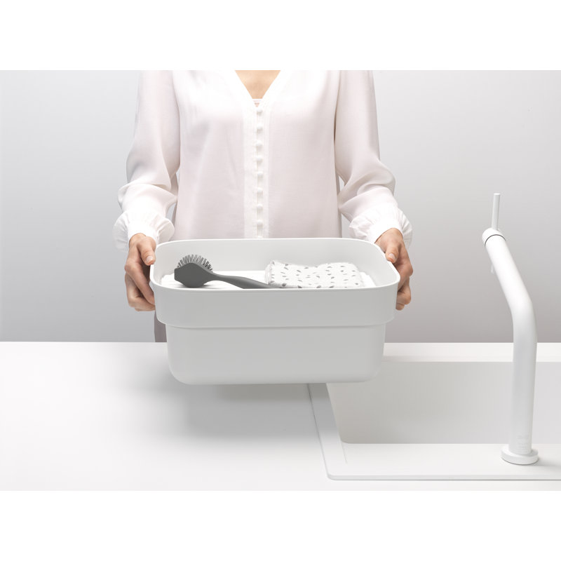 Brabantia Sink Side Dishwashing Tub with Drying Tray, Light Gray