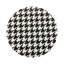 Houndstooth Black White Vegan Leather Round Coasters-606181837