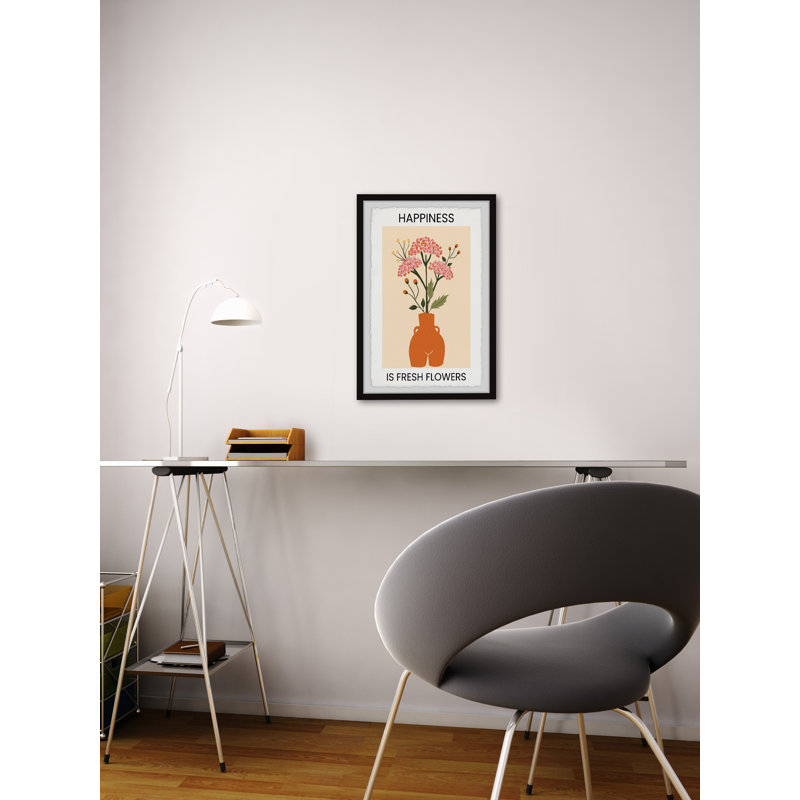 «Happiness Is Fresh Flowers» par Marmont Hill - impression, H 36 po x l 24 po x P 1,5 po