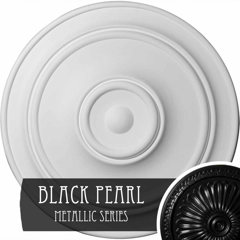 Médaillon de plafond Endurathane Milton, DE 54 1/4 po x P 2 7/8 po, finition platine peinte à la main, Perle noire