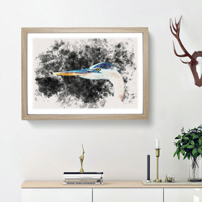 Heron Portrait - Picture Frame Painting Print
