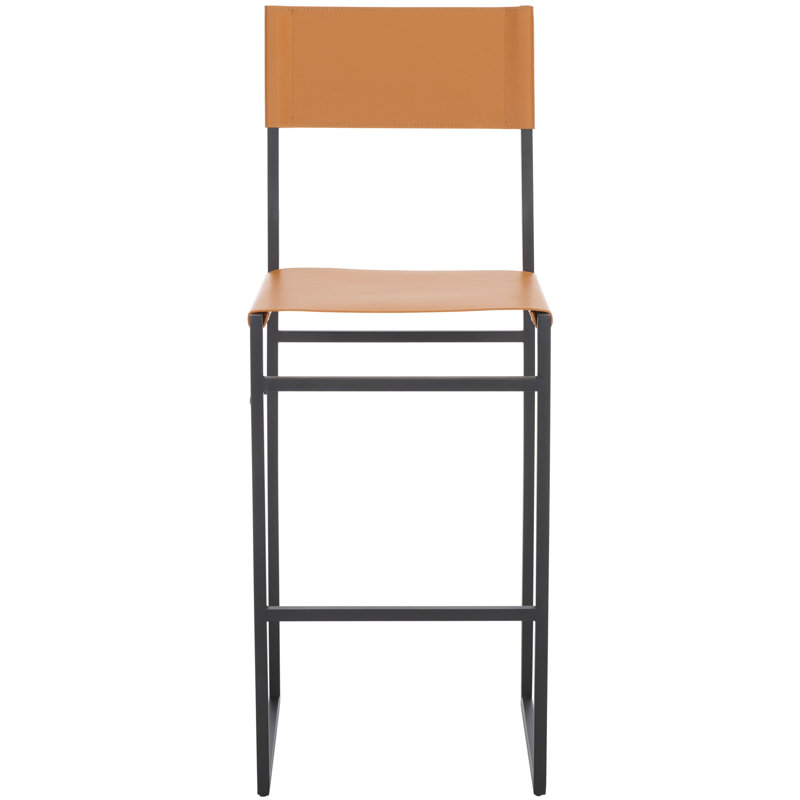 Fairbanks Counter Stool with Metal Frame, Cognac, Bar Stool (30" Seat Height)