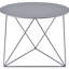 Table d'appoint grise en métal d'une largeur de 23,5 po pour toute base contemporaine stable et plateau rond