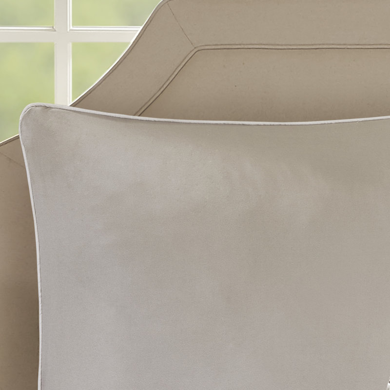 Ramsey Neutral Embroidered Microfiber King Comforter Set