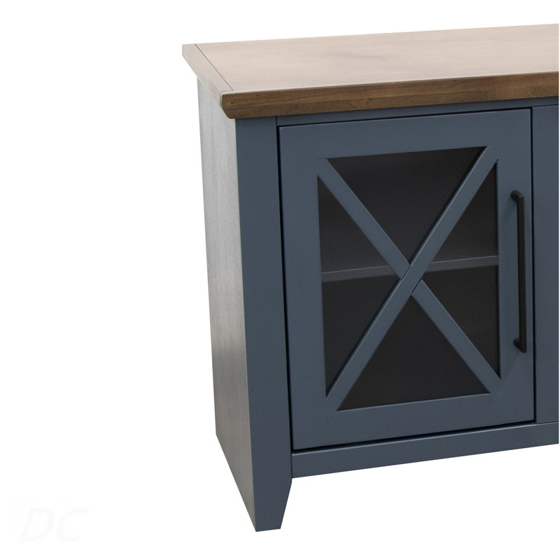Meuble télé Ithaca de 83 po pour téléviseur de 95 po ou moins, assemblage minimal requis, Blue