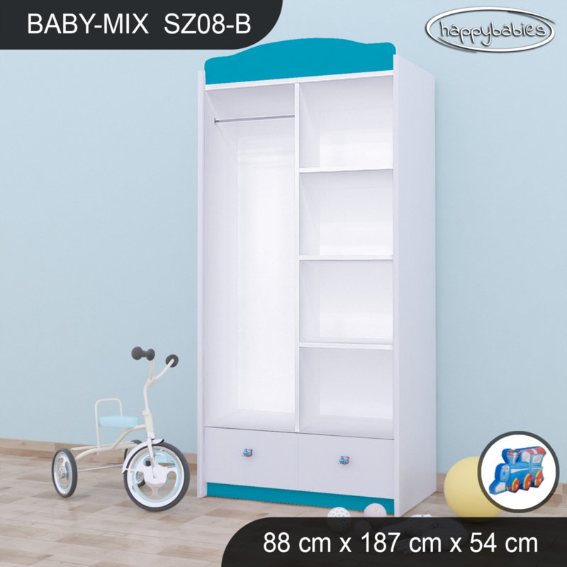 Baby 4 Door Wardrobe, Blue