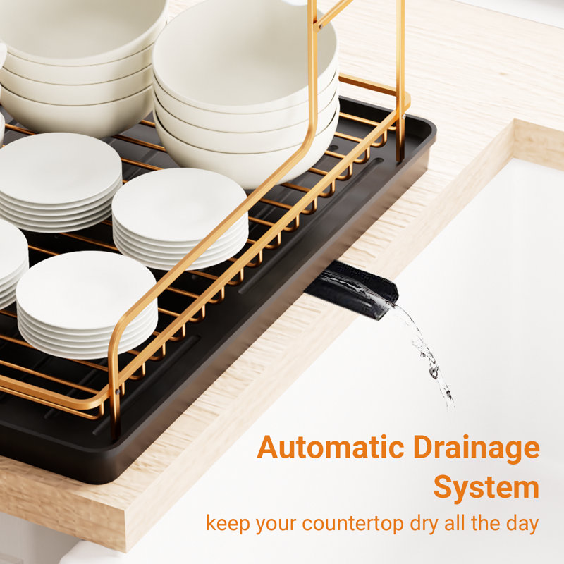 Stainless Steel Dish Rack, Gold