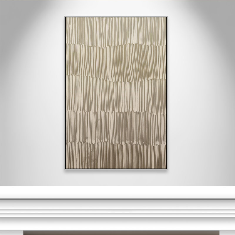 Linear Calm I Print par , Flottant argenté, H 61,5 po x l 41,5 po