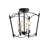 Square Wire Frame Semi-Flush Mount - 4-Light, E12 Candelabra Base, Matte Black