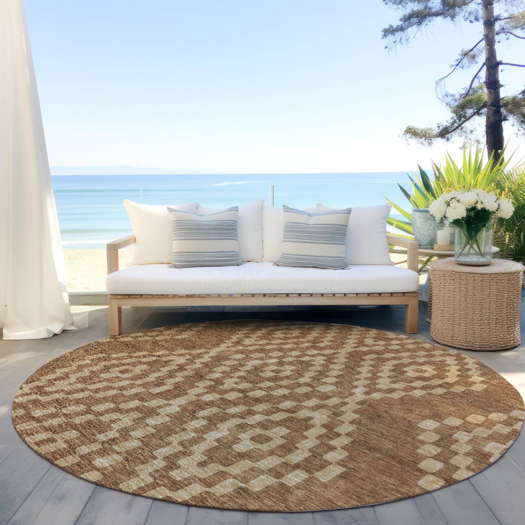 Malek Indoor/Outdoor Area Rug with Non-Slip Backing