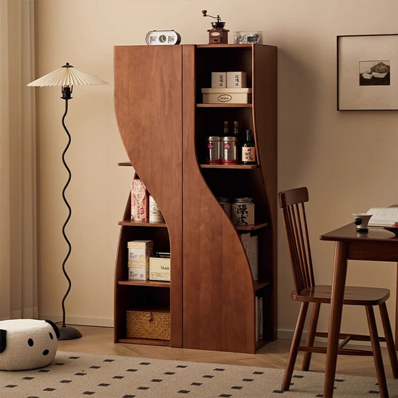 Nut-Brown Solid Wood Corner cabinet