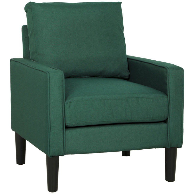 Upholstered Armchair, Green Polyester